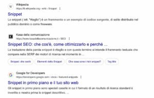 Cosa sono gli snippet